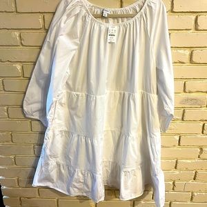 COPY - NWT J. Crew Cotton White Tiered Mini Dress Size 2X